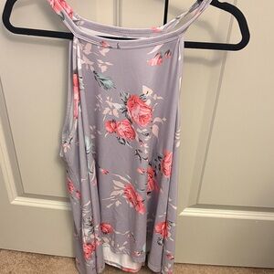 Jag Jeans Floral Tank Top - Pink and Gray